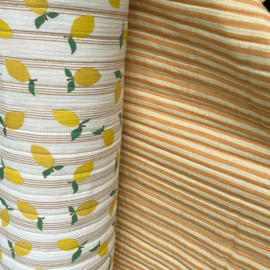 Stepped - Quilted - Lemons   - Double Sided -  Yellow Stripes