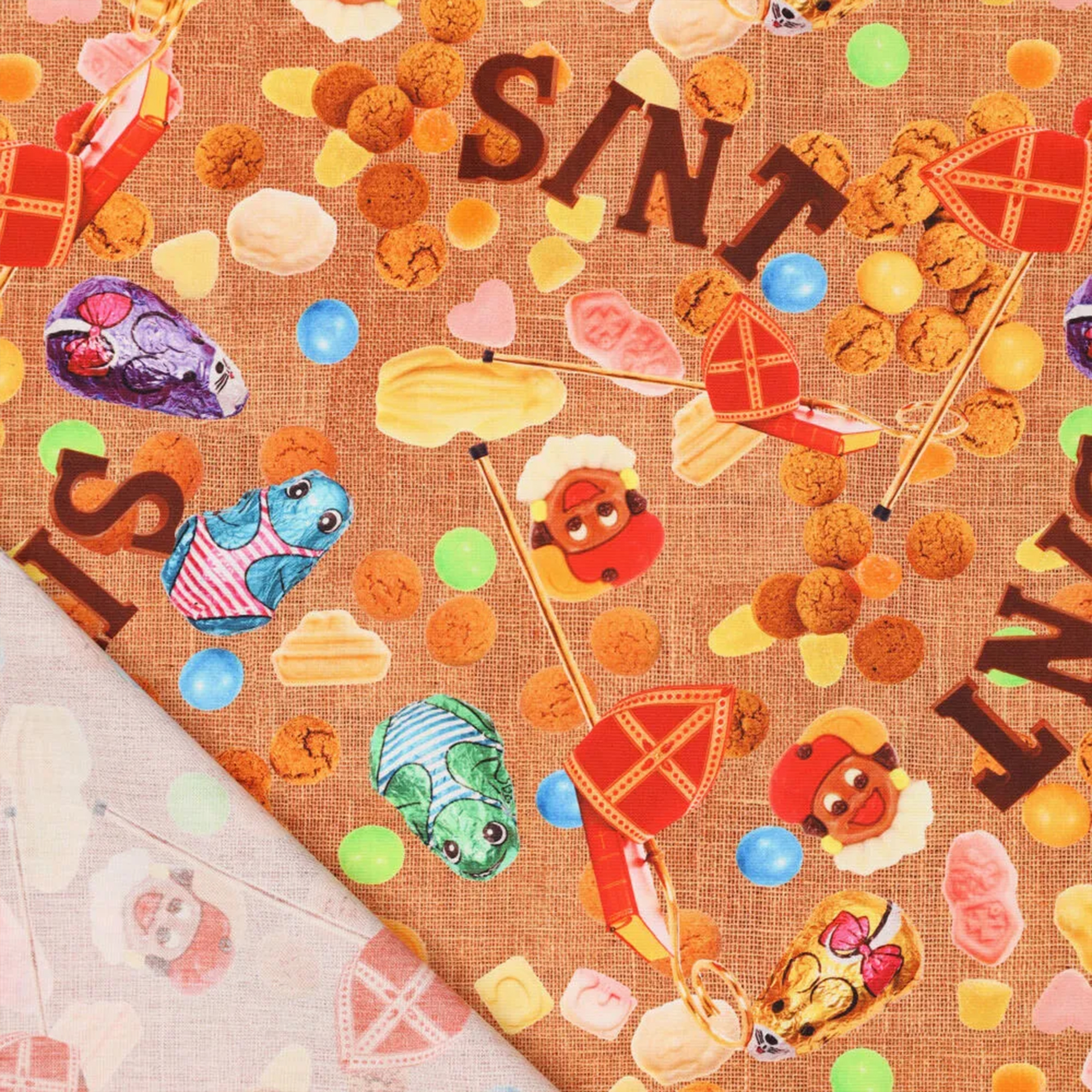 Katoen Print | Sinterklaas  | Naturel