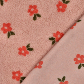 Verhees Textiles - Teddy - Flower    - Soft Pink