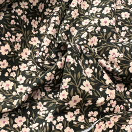 Corduroy - Babyrib - Tiny Flowers  - Green