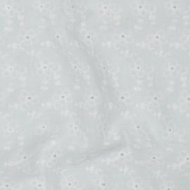 Broderie - 2 sided Border - Flowers -  White 0501
