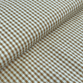 Katoen Seersucker - Checks - Light Green Bronze