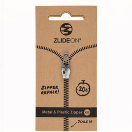 ZlideOn - Metal and Plastic  Zipper  XXS  - Ritstrekker - Silver
