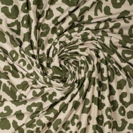 Lycra Yoga - Leopard   - Ecru Mossgreen