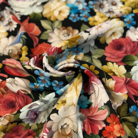 Deadstock stoffen - Viscose Crepe  - Flowers  - Multicolor