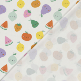Tricot Jersey Print - Fruit - Off White