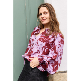 Atelier Jupe - Viscose - Flowers - Lilac Wine