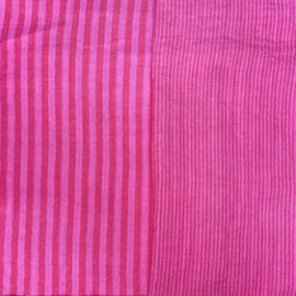 Double Gauze - Stripes -  Doublesided - Fuchsia