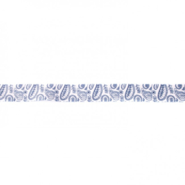 41253 elastisch biaisband blauw wit 15mm