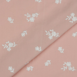 Verhees Textiles - Washed Cotton - Embroidery - Rose