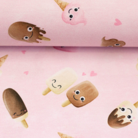 Swafing Tricot Jersey  - Too Cute to melt by mrs  Mint design - Pink