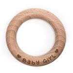 Bijtring hout | ' baby girl '