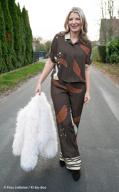 Swafing - Viscose Satijn - Abstract by Kibadoo  - Brown - prijs per paneel