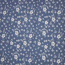 Katia Fabrics - Flannel Katoen - Small Flowers - Denim Blue