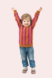 French Terry - Stripes Vertical - Pink Orange