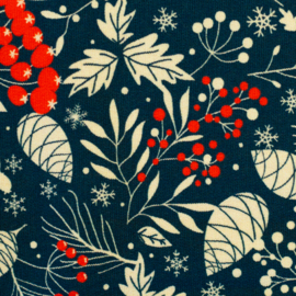 Swafing French Terry  - Holly -  Christmas - Dark Blue
