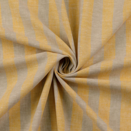 Linnen Katoen   -  Stripe - Natural Yellow