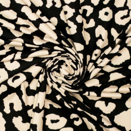 Lycra Yoga - Leopard   - Black Navy Ecru