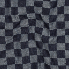 Denim Jacquard - Checks  - Indigo