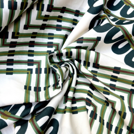 Deadstock - Katoen  - Graphic   - MossGreen  Black