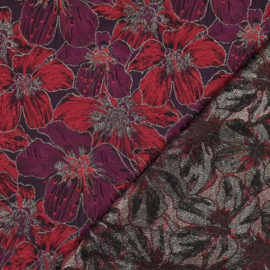 Jacquard - Double Sided -  Flowers - Purple