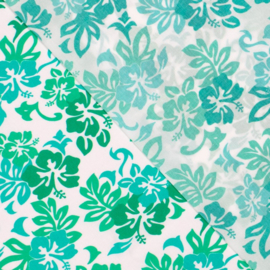 Viscose ecovero - Flowers - Green
