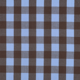 Verhees Katoen - Garengeverfd - Ruit - Blue Brown