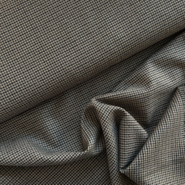 Deadstock Stoffen - Wol Ruit - Black Grey Sand