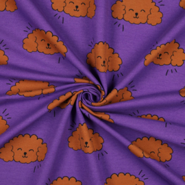 Verhees Textiles - Soft Sweat - Dogs Purple