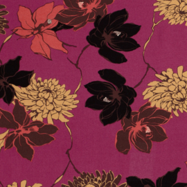 Viscose  - Flower   - Fuchsia
