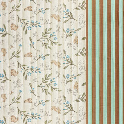 Stepped - Quilted - Rabbits   - Double Sided -  Havanna Mint Stripe