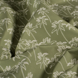 Swimpants Fabric  - Recycled  - Quick Dry  - Palms   - Olive Green