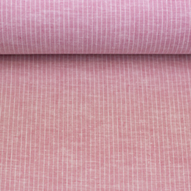 Swafing  - Linnen Katoen   -  Pencil Stripes   - Soft Pink 101433