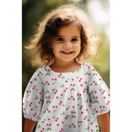 Verhees Textiles - Double Gauze - Cherries - Off White