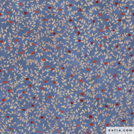 Katia Fabrics - Poplin - Micro Flowers  - Blue