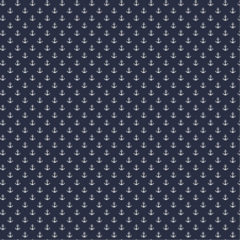 Katoen Print | Anker - Navy