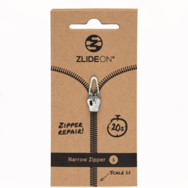 ZlideOn - Narrow Zipper S  - Ritstrekker - Silver