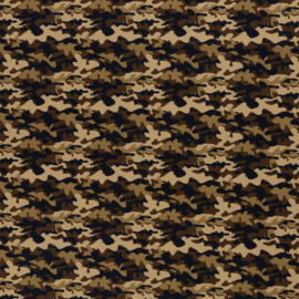 Katoen Print | Swafing -  Army  - Brown