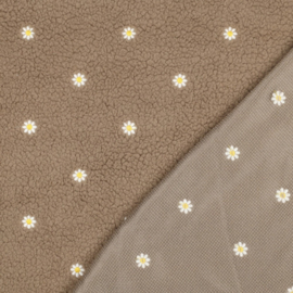 Verhees Textiles - Teddy - flower embroidery - Beige