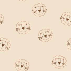 French Terry  Cotton - Lions  - Beige 052