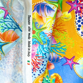 Deadstock - Linnen Viscose - Sea Garden - Acqua