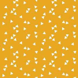 katoen print | triangel | geel