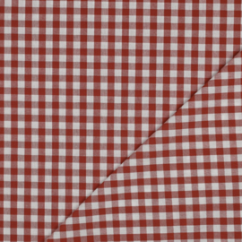 Verhees textiles - Poplin - Katoen Ruit  | M | Terracotta 050