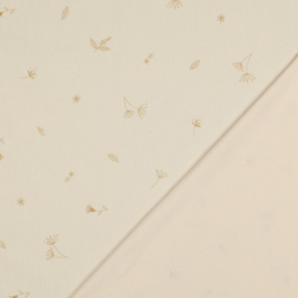 Verhees Textiles - Jersey Tricot Organic -  Flowers - Natural