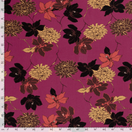 Viscose  - Flower   - Fuchsia