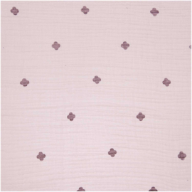 Rico Design - Crinkle Muslin - Flowers - Hot Foil - Pink