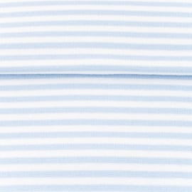 tricot boordstof  streep | lichtblauw
