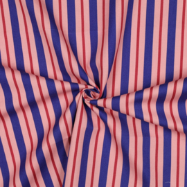 Decostof  - Canvas - Stripes - Blue  Pink