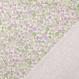 French Terry  - Small Flowers - Lilac Green
