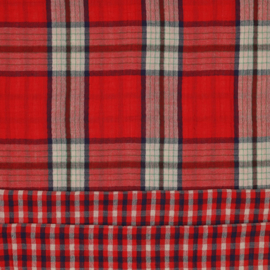 Verhees Textiles - Double Gauze Checks - Double Sided -  Red Combo